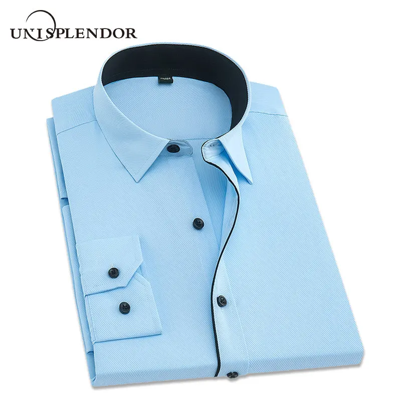 Рубашка мужская с длинными рукавами модная классическая сорочка из хлопка