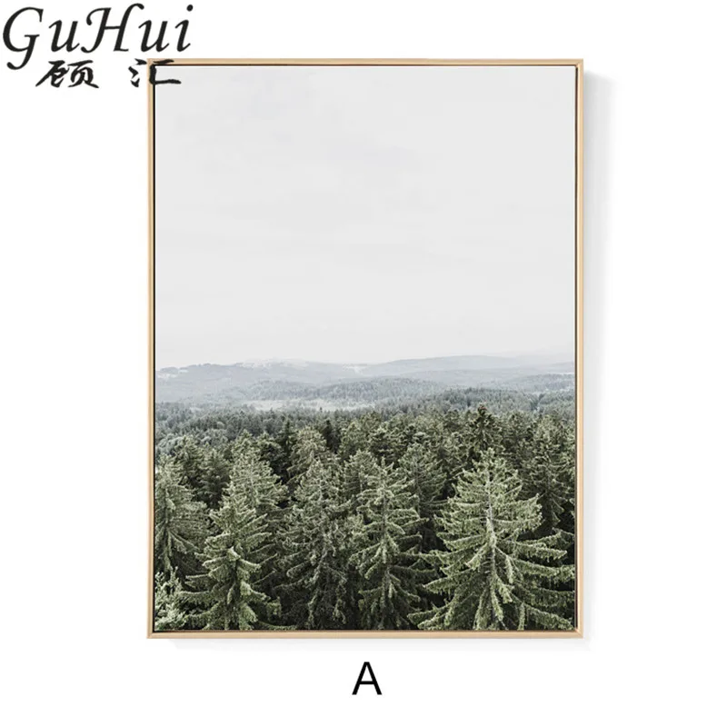 Картина на холсте с изображением леса и пляжа для ресторана гостиной | Дом сад