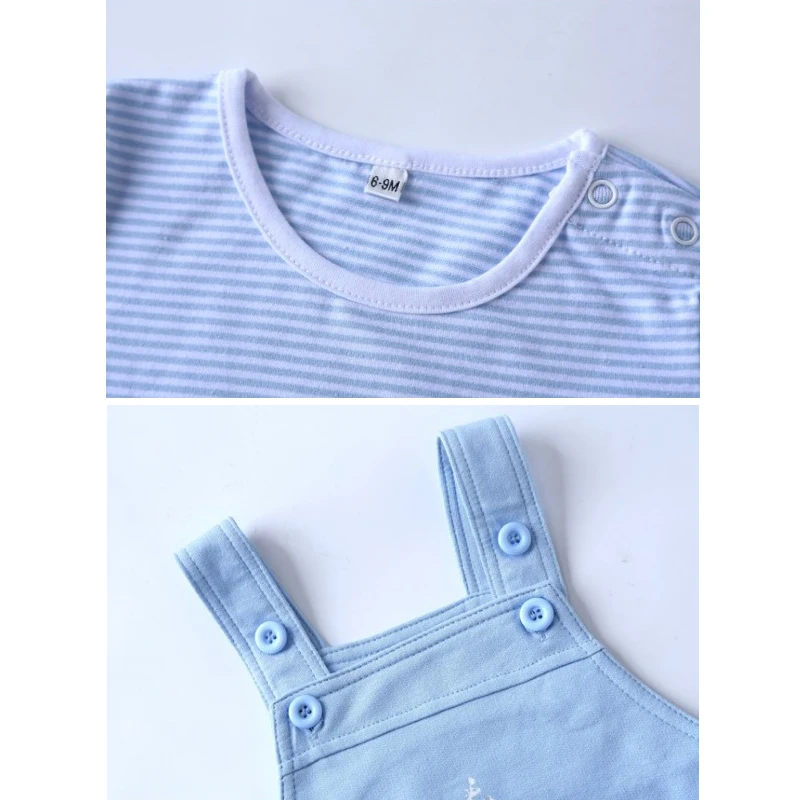 Summer cute twinkle stars Baby Boys girls Clothes Suits Infant Cotton sets Casual candy Blue Striped Shirt+Shorts 2pcs Sets | Детская
