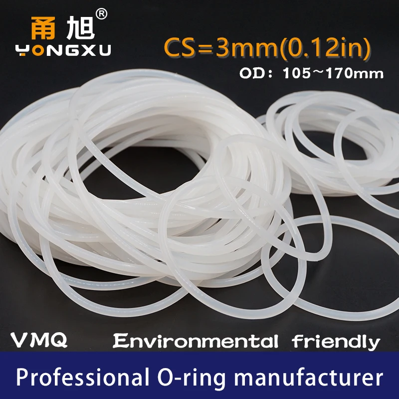 Белое Силиконовое кольцо/VMQ CS3mm уплотнительное кольцо уплотнение
