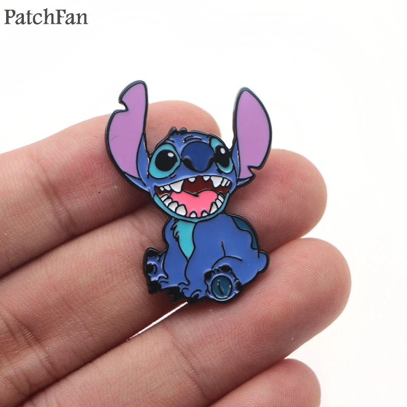Patchfan ститч цинк галстук мультфильм забавные булавки броши для рюкзака, одежды для мужчин женщин шляпа декоративные значки медали A1654