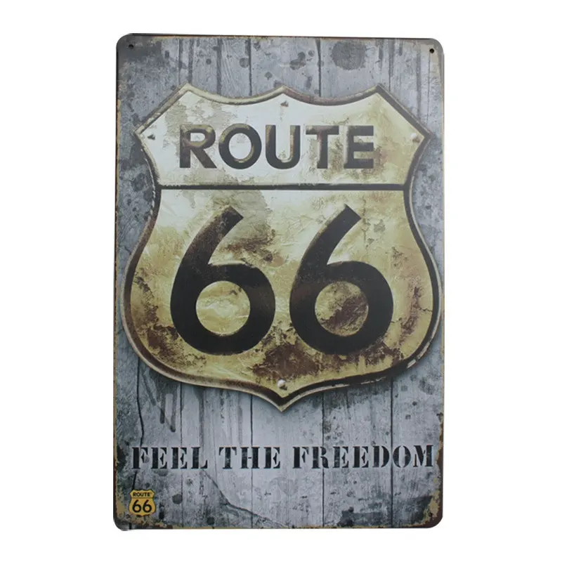 Металлическая Оловянная вывеска ретро постер Route 66 винтажный домашний Декор