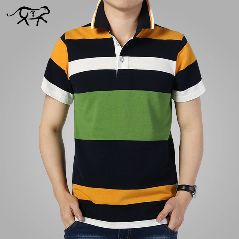 Полосатые рубашки поло Модные мужские 2018 летние с коротким рукавом классические
