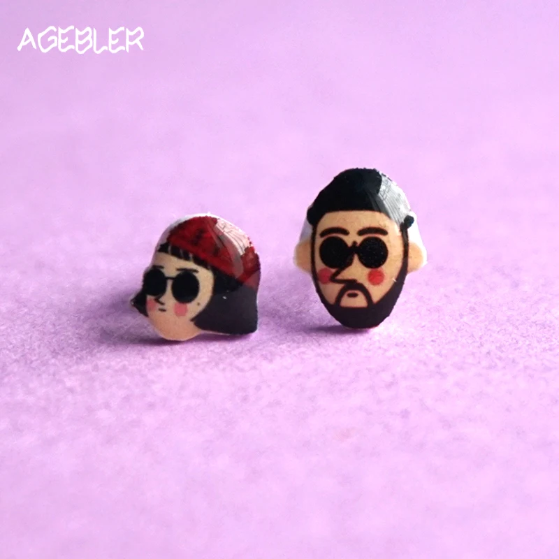 Leon профессиональные серьги ручной работы оригинальные гвоздики для женщин