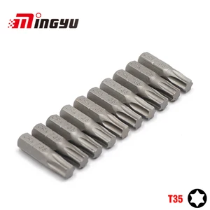 Набор отверток Torx T35, комплект из 10 насадок 25 мм 14 дюйма, с шестигранным хвостовиком, для ремонта электроприборов, бытовых ручных инструментов