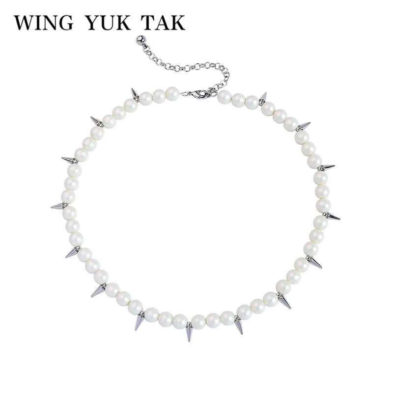 Фото Крыло ЮК так Мода белый искусственный жемчуг Чокеры ожерелье для женщин OL