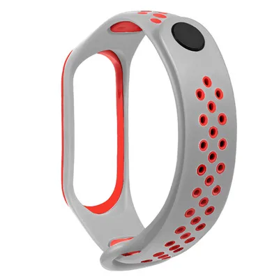 Gray red Спортивный Браслет mi Band 4, ремешок на запястье для Xiaomi mi band 3, спортивный силиконовый браслет для Xiaomi mi band 4 Band 3, смарт-браслет - Цвет: Gray red