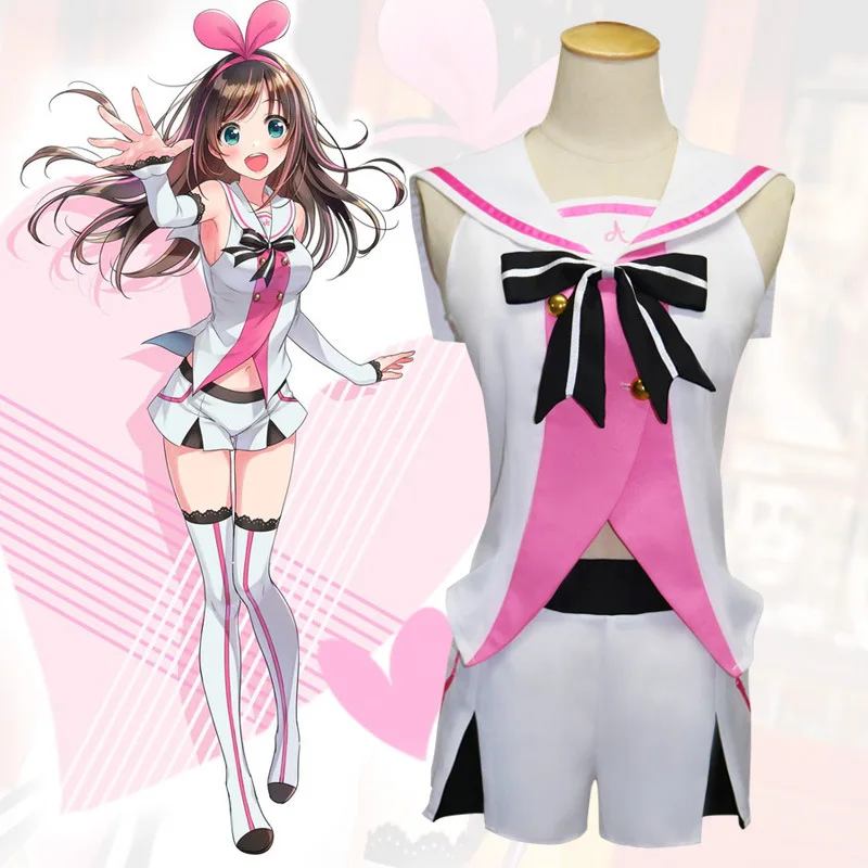 

2019 Новые Аниме первый виртуальный YouTuber Косплей костюмы Kizuna AI ролевые игры полный комплект Сейлор школьная форма для девочек костюм