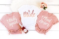 paddy design bridal bachelorette party womens t shirts bride squad maid of honor casual wedding print oversized t shirt top tee