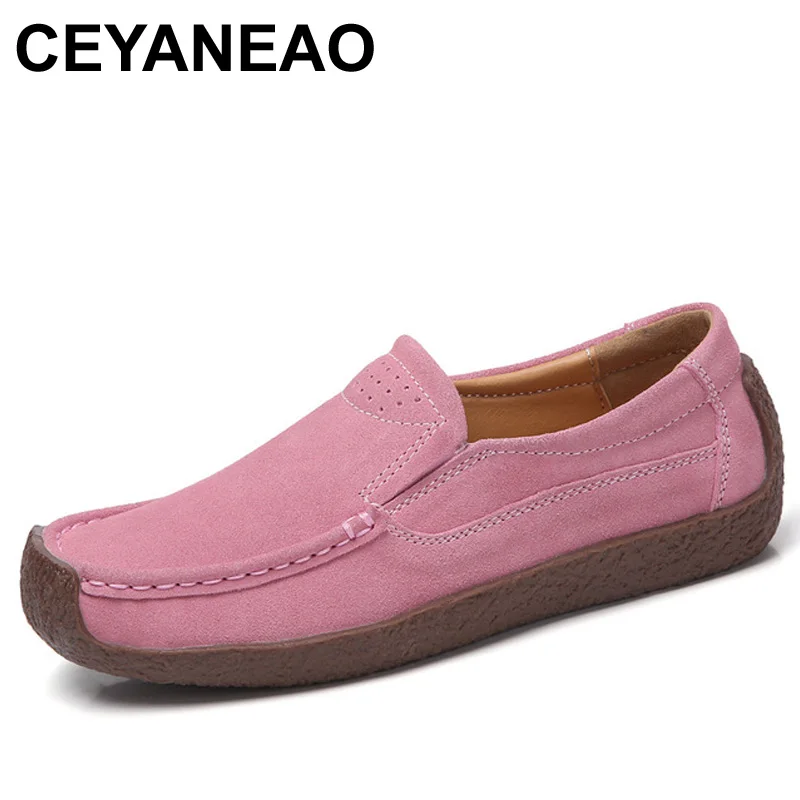 Туфли CEYANEAO женские из натуральной кожи лоферы без застежки повседневная обувь на
