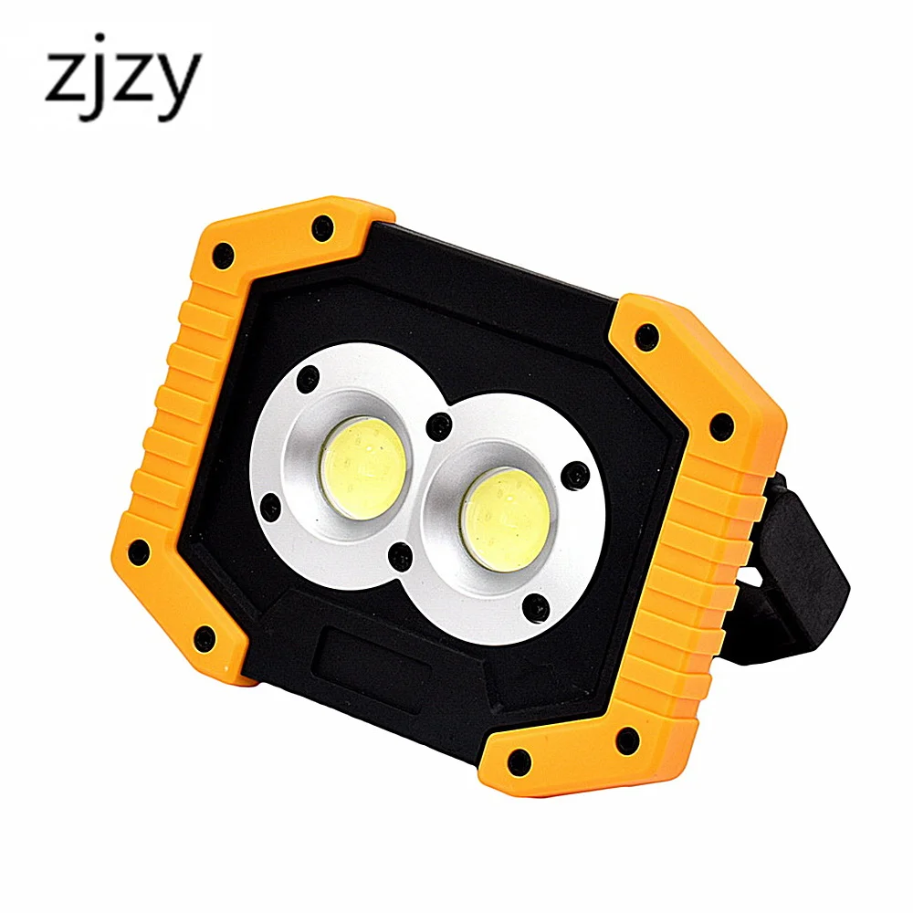 

LED Work Light Rechargeable with USB Port 2X COB Light 20W 1000 Lumen Portable Lighting with Stand for BBQ Camping Fishing Light
