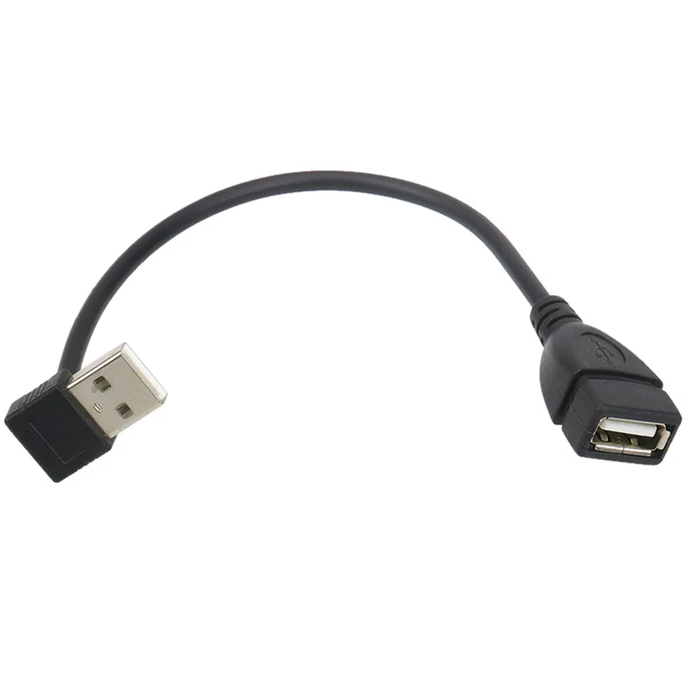 Новое поступление 90 градусов USB 2 0 штекер к разъем черный кабель 20 см Прямая