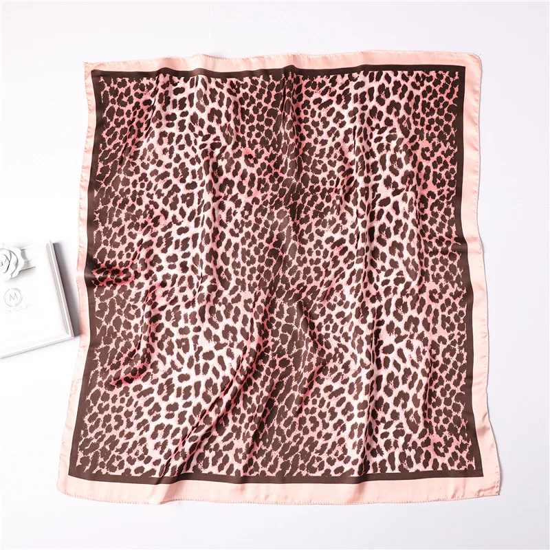 Элитный бренд 2019 Новая мода лето Шелковый шарф Для Женщин Леопардовый Атлас шеи