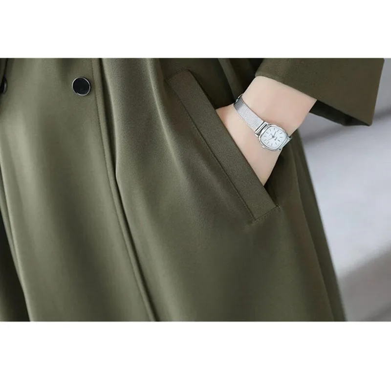 Длинный тренч для женщин весна 2018 модная ветровка пальто размера плюс Женский