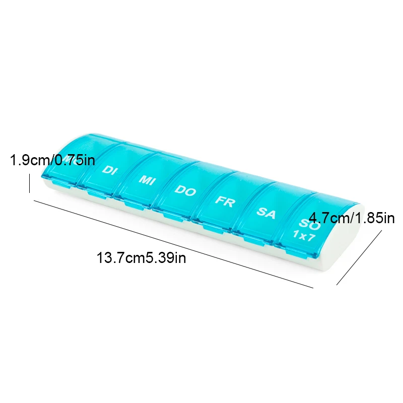 

Stouge 1PC 7 Day WeeklyPill Case Travel Pill Case Splitter Pill Organizer Medicine Box Container Case Pill Box Splitters Weekly