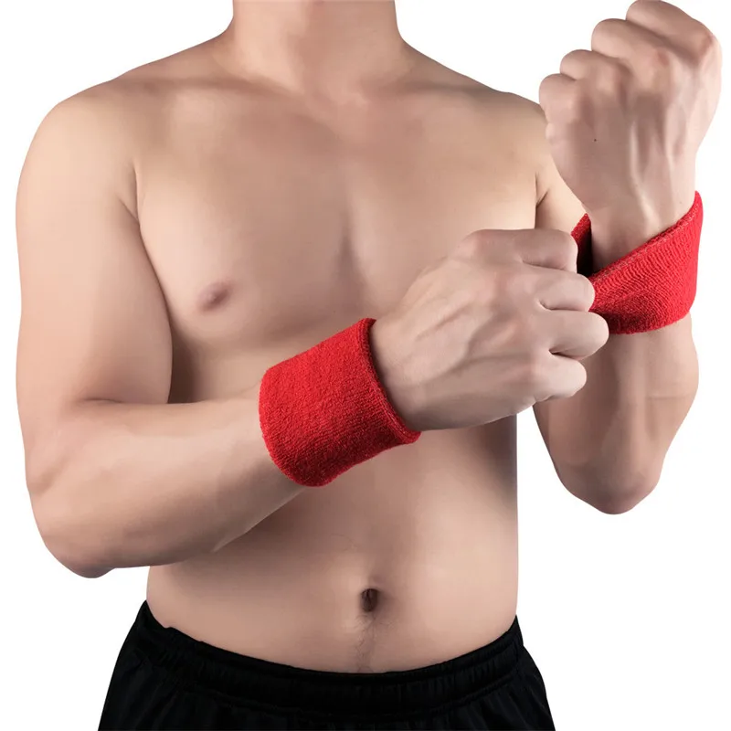 1 пара хлопок впитывающий пот теплый браслет спортивный баскетбольный бадминтон