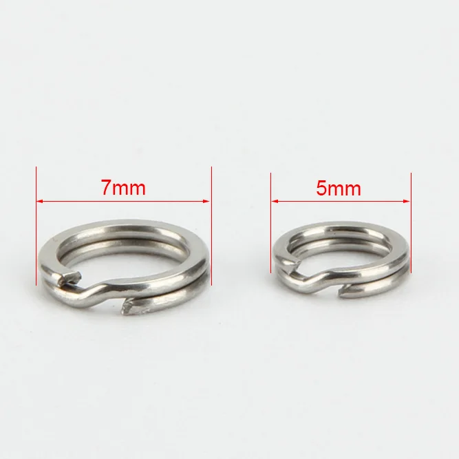 100 шт. плоские разделенные двойные кольца рыболовные соединители аксессуары 5 мм 7