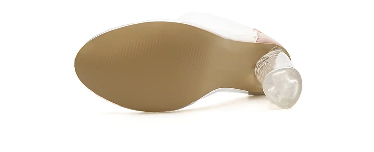 Eilyken/пикантные прозрачные женские ботильоны из ПВХ высококачественные Демисезонные ботинки на молнии с круглым носком на высоком каблуке Размеры 35-42