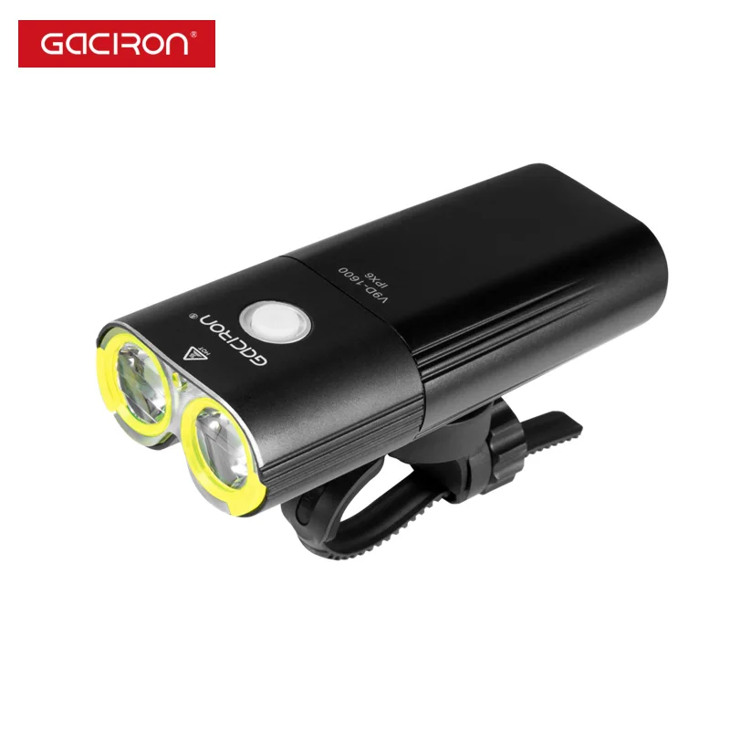 

Gaciron 1600 Lm Bicycle Front Torch USB Rechargeable MTB Handlebar Flashlight Waterproof Road Bike Cycling Power Bank Head Light