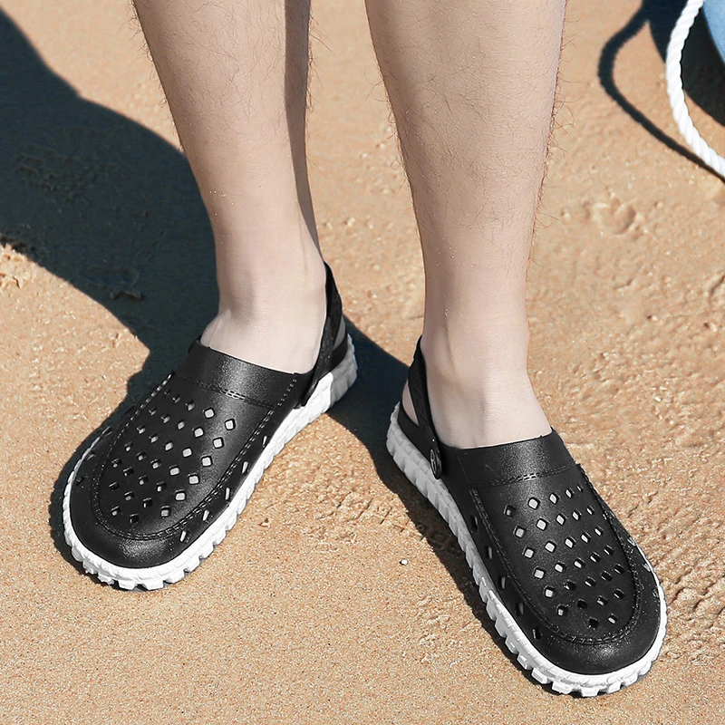 Уличные Сандалии Летняя обувь мужские резиновые пляжные тапочки дышащие морские