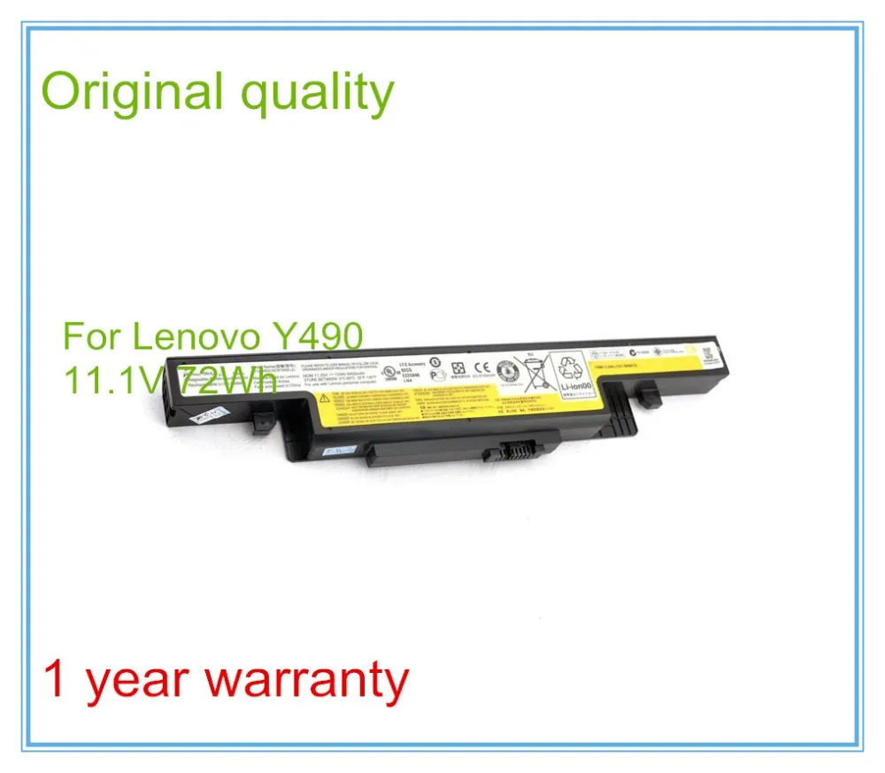 Оригинальные батареи для ноутбуков Y490 Y490P Y400 Y410 Y410P Y510P Y400N Y500 Y500N Y430P аккумулятор 72WH