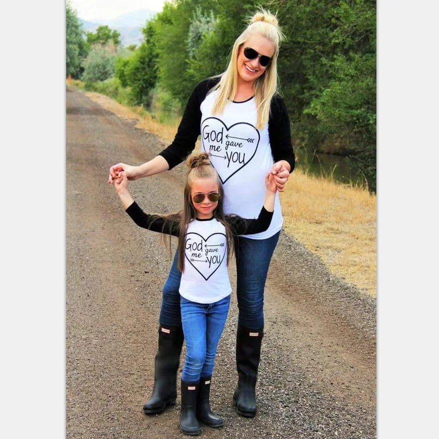 Семейные одинаковые наряды MVUPP материнская модель Бог дал мне вам длинный рукав