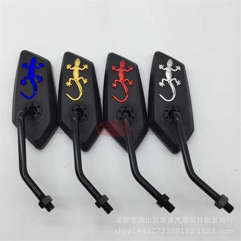 

Colors Available Scooter Rearview Mirror Gecko Motorcycle Backup Mirrors Universal Accessories for Harley Kawasaki 8mm 10mm