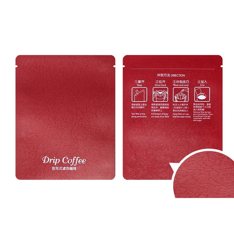 100 шт капельная кофейная упаковочная сумка из алюминиевой фольги накатывающаяся