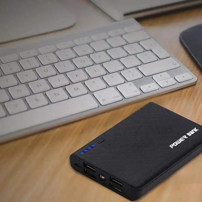 Cewaal 5V 4 USB power Bank чехол светодиодный фонарик зарядное устройство для мобильного телефона Зарядка 4*18650 зарядное устройство DIY Без аккумулятора