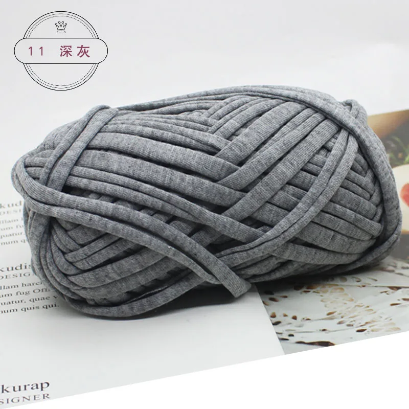 11 dark gray TPRPYN 100 г = 1 шт. плотная ткань полоска Пряжа Ремесло для ручная вязка крючком DIY подушка одеяло ткань полоса для сумок - Цвет: 11 dark gray