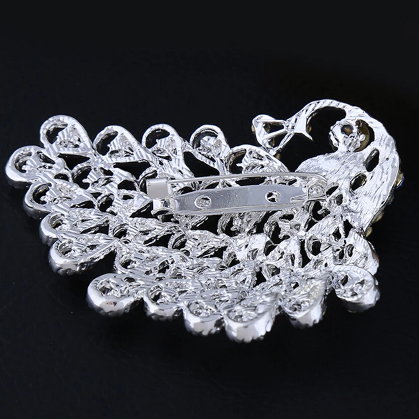 Meetcute роскошная брошь в виде павлина булавки Блестящие кристаллы бижутерия