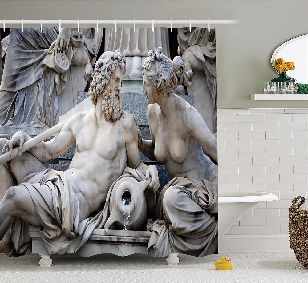 Высококачественные декоративные занавески для душа статуя влюбленные наблюдали