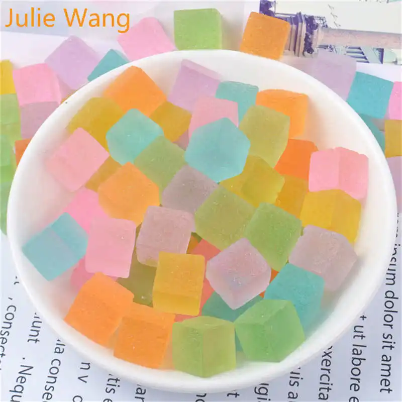 Julie Wang 20 шт. полимерные мягкие конфетные Подвески слизь еда сердце квадратный Пончик подвески ювелирные изделия изготовление аксессуаров украшения стола орнамент - Окраска металла: Square