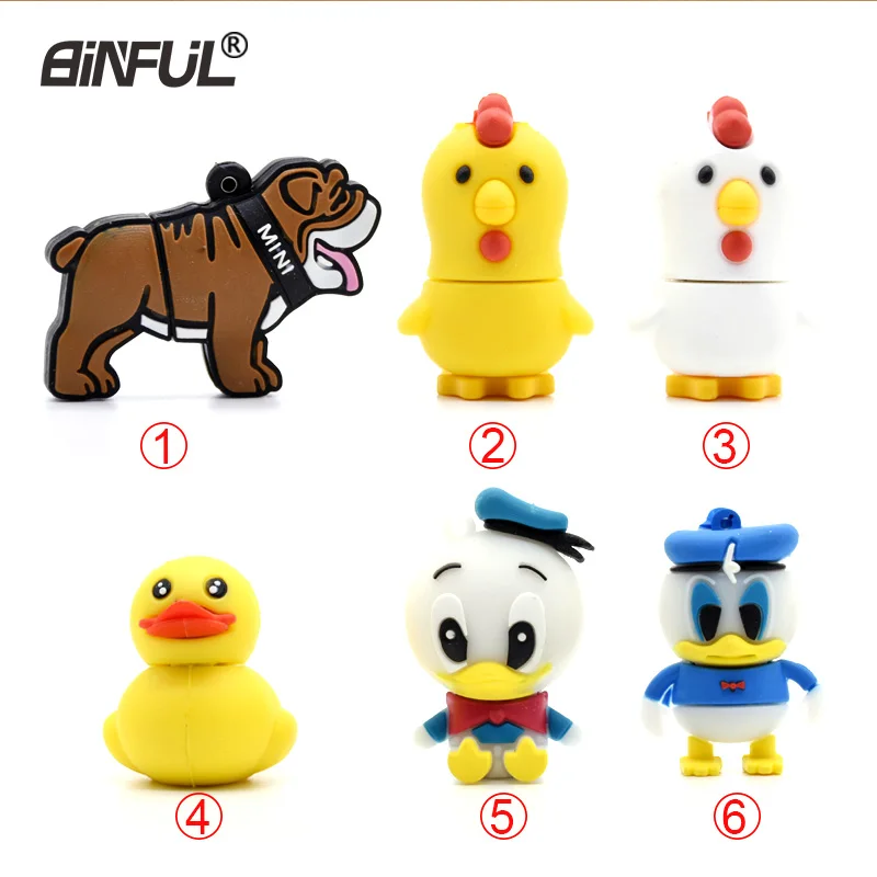 Usb флеш накопитель с изображением милой утки собаки 4 ГБ 8 16 32 64 ГБ|u disk|usb flash drive