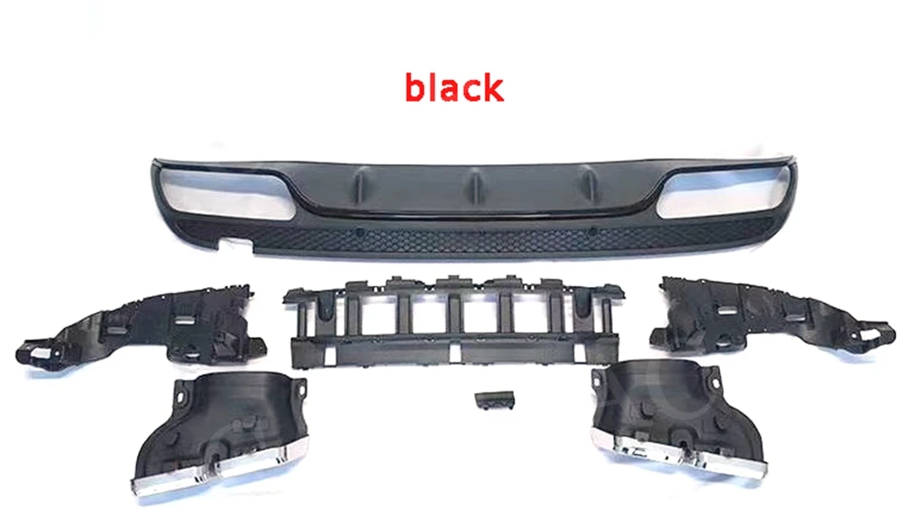 C Class ПП диффузор губа на задний бампер с выхлопная система для Benz W205 C200 C220 Седан 4