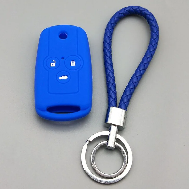 blue Для Honda для Accord Civic Pilot CRV для Acura Spirior 3 кнопки флип-пульт дистанционного управления защитный силиконовый резиновый чехол для автомобильных ключей - Название цвета: blue