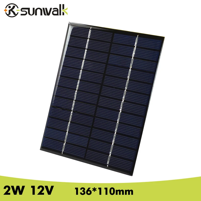 SUNWALK 2W 12V 166mA эпоксидная смола инкапсулированная панель солнечных элементов