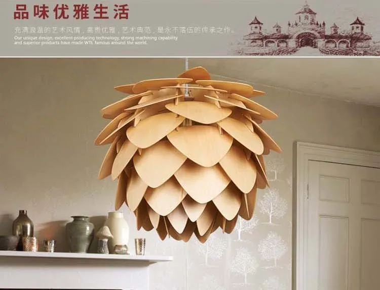 Подвесной светильник Pinecone s, деревянный подвесной светильник для дома, гостиной, столовой, кафе, ресторана, подвесной светильник