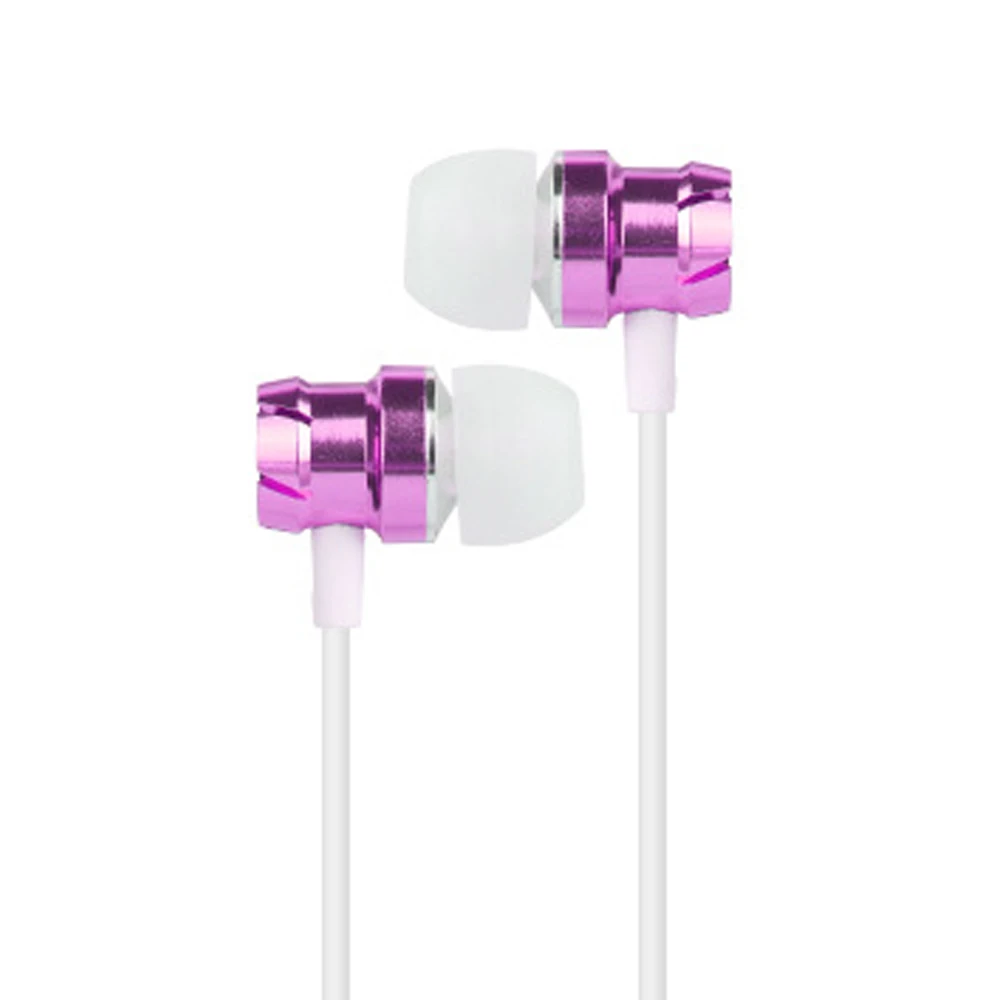 Purple ALWUP металлические вкладыши Наушники Turbo Bass проводные наушники-вкладыши 3,5 мм гарнитура наушники с микрофоном универсальные для компьютера мобильного телефона - Цвет: Purple