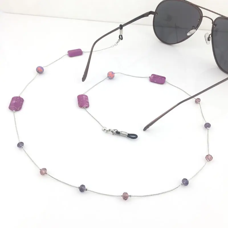 Оправа для очков с цветочными бусинами подвеска нескользящий шнурок модное