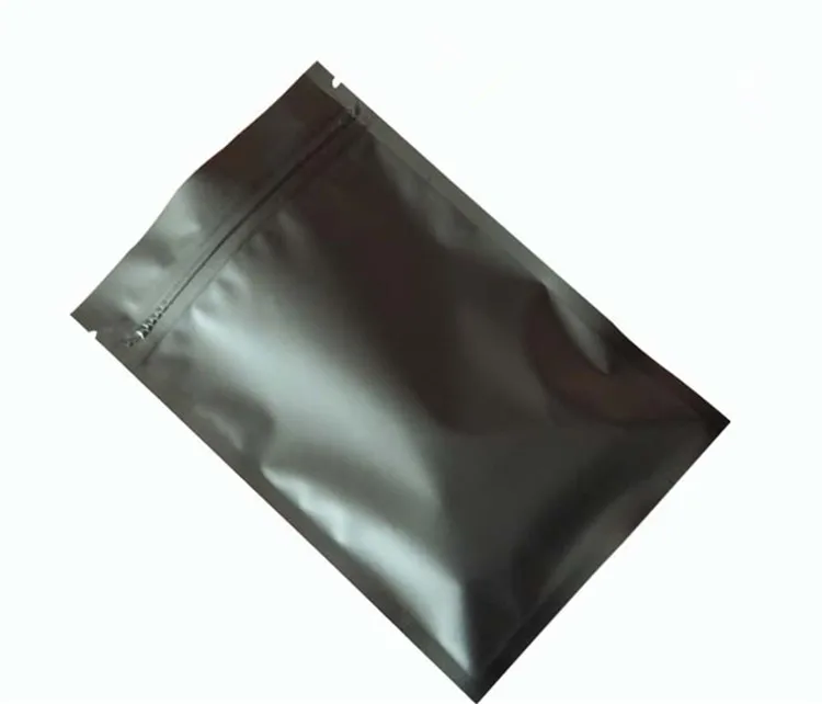100 шт. маленькая матовая черная алюминиевая фольга Ziplock сумка с плоской подошвой