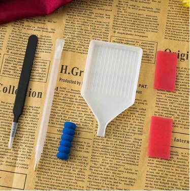Embroidery Pen Diamond Painting Tools 5D Stitch Mosaic Glue Kit Tweezers/pen/glue/plasticTray Set | Дом и сад