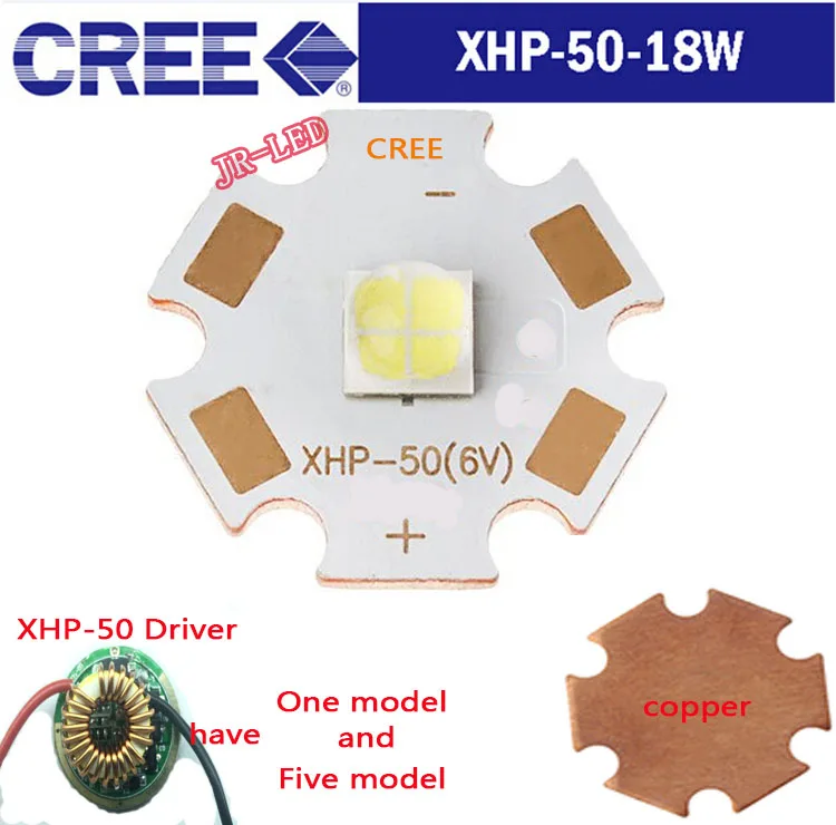 Оригинальный подлинный светодиодный эмиттер 18 Вт 6 в CREE XHP50 холодный белый