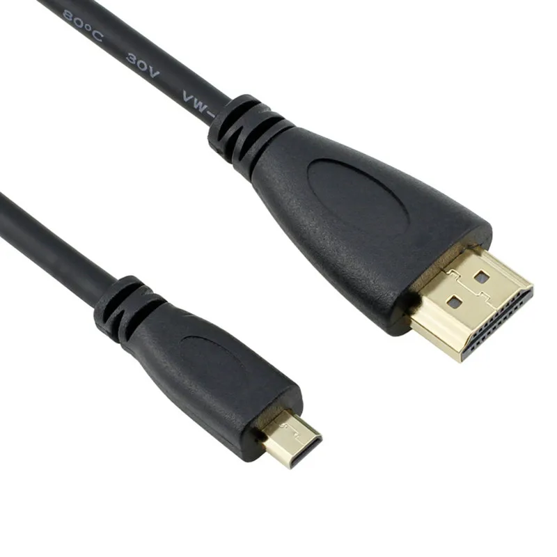 Кабель HDMI штекер микро 3D 1080P 1 4 Версия позолоченный Micro Провод для телефона
