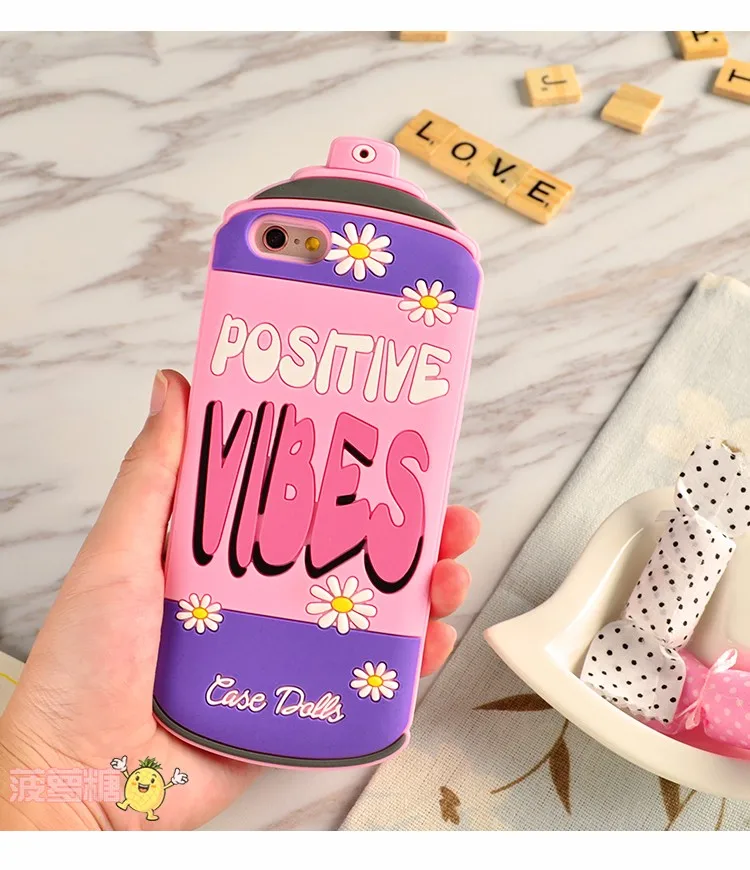 Yeuzoe Новый Postive Vibes бутылка репеллент сука спрей 3D силиконовый чехол для iphone 6 Чехол