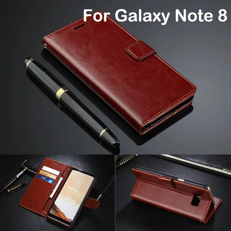 Телефон кошелек кожаный чехол роскошь для samsung Galaxy Note 8 флип оригинальный