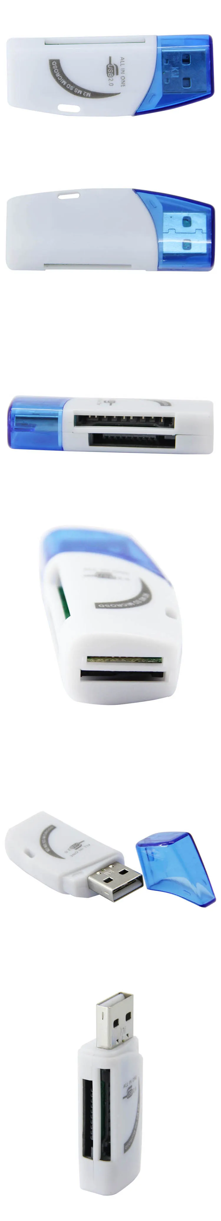 4 в 1 USB кард-ридер многофункциональный SD TF MS M2 USB ридеры с формой Луны для компьютеров