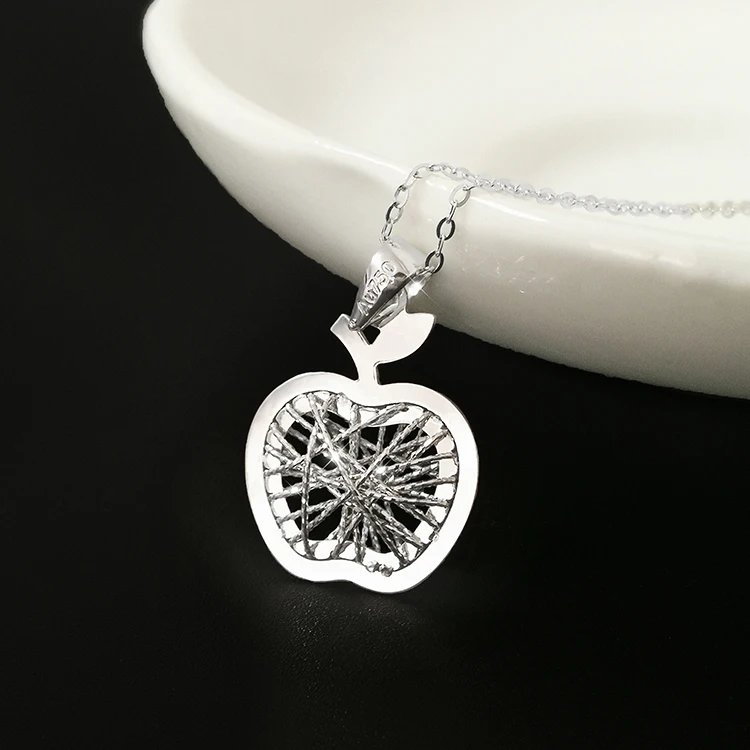 18k золото яблоко набор цепи аутентичные розовое золото Белое золото подвеска в виде яблока Женская Цепочка Рождественский подарок