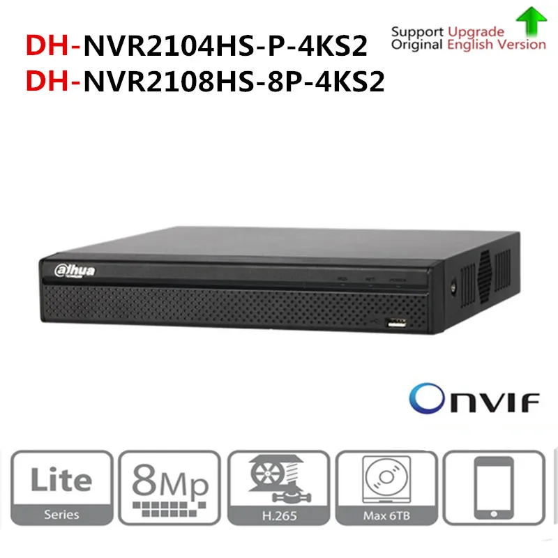 

Dahua NVR2104HS-P-4KS2 NVR2108HS-8P-4KS2 4CH 8CH POE NVR 4K Recorder Support HDD 4/8CH POE For CCTV System Security Kit