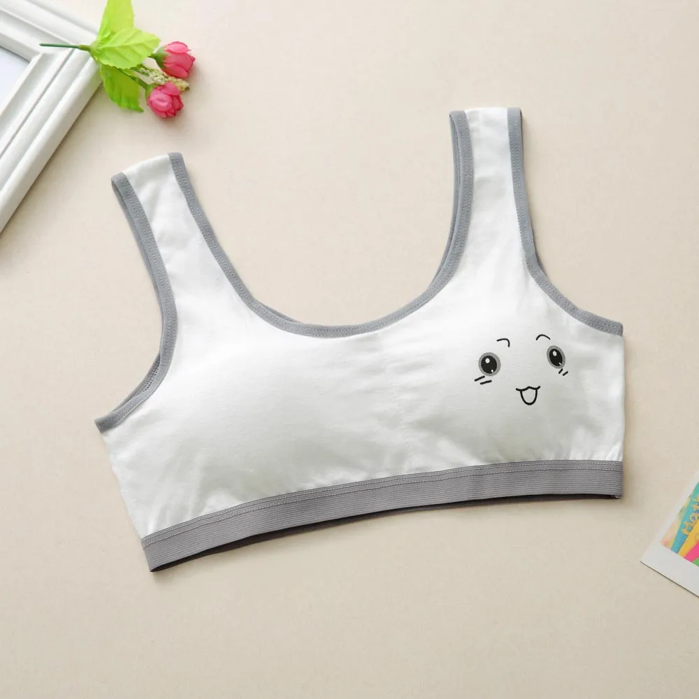 Новое милое нижнее белье с принтом для девочек бюстгальтер жилет детское круглым